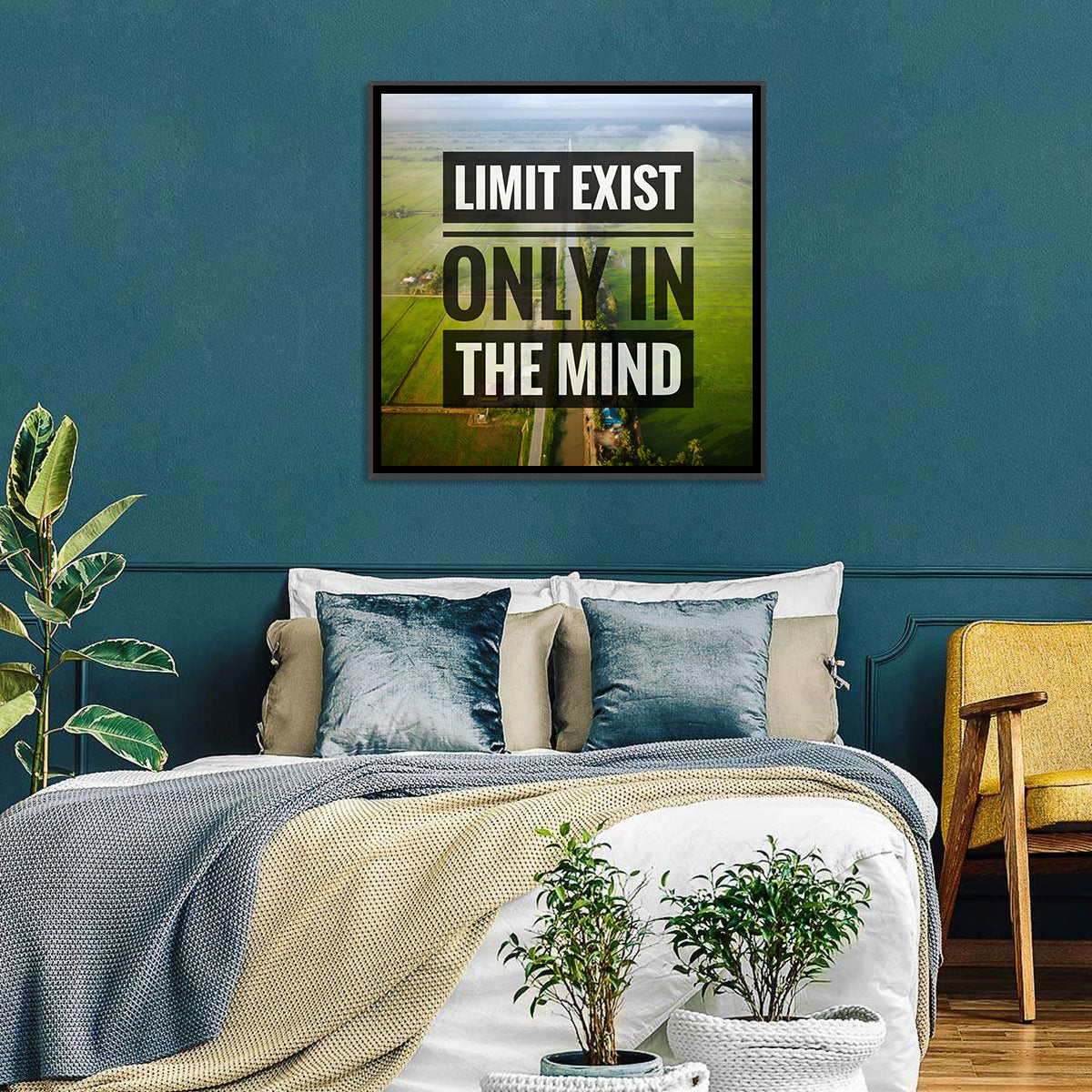 Limits Exist Only in the Mind Wall Art in a room, square