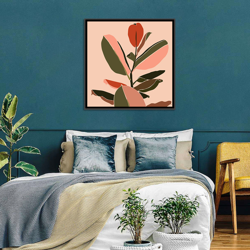 Ficus Leaves Silhouette Wall Art