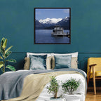 Lake Nahuel Huapi Catamaran and Snow-capped Mountains Wall Art