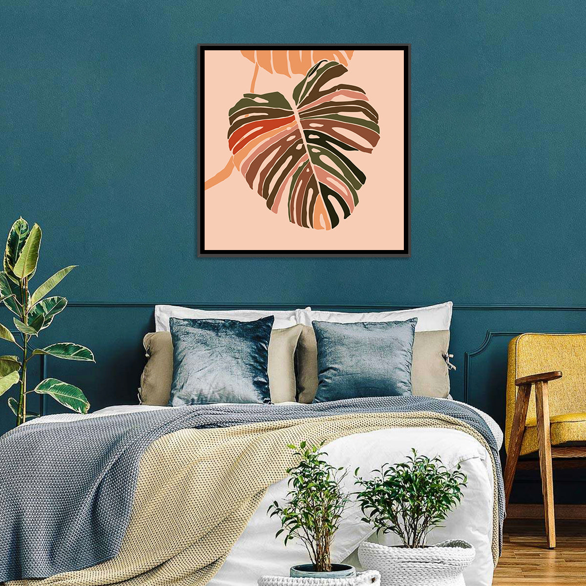 Monstera Leaf Abstract Wall Art
