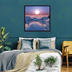Sunset Above Snowy Mountains Wall Art