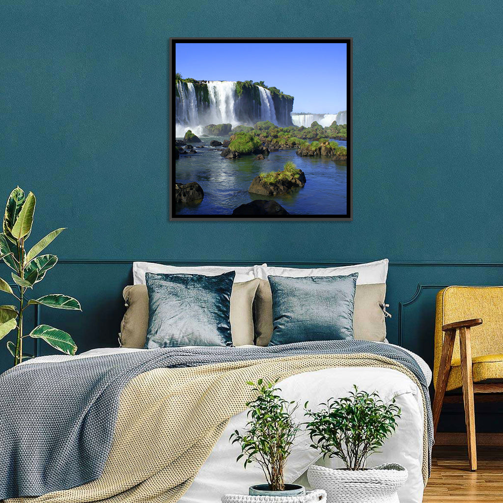 Iguazu Falls Mossy Rocks Wall Art