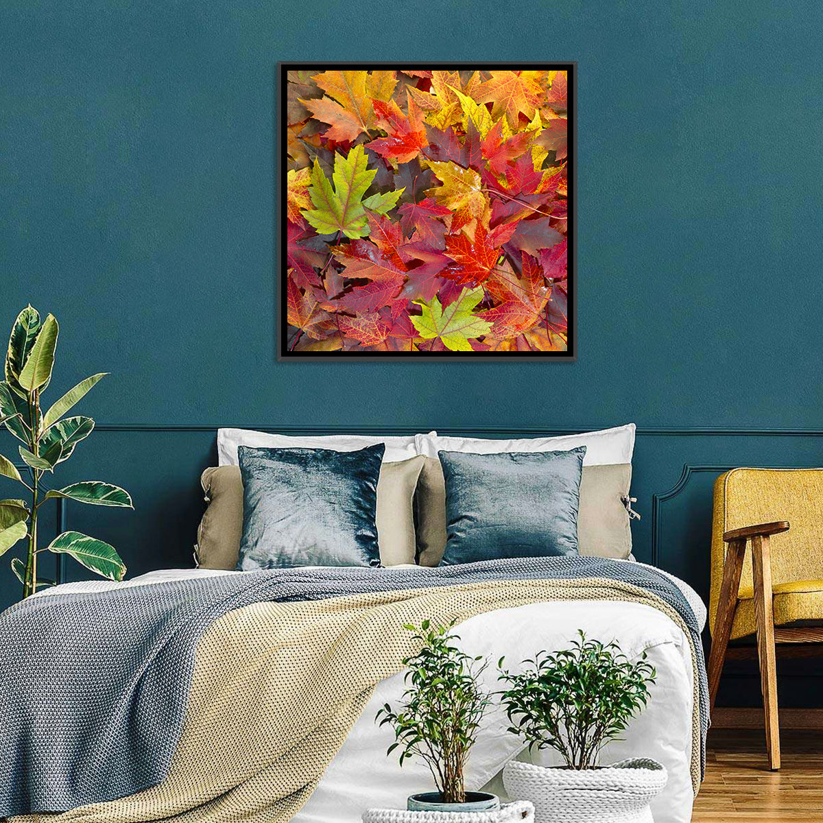 Autumn Maple Leaves Close-up Wall Art