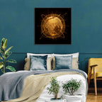 Golden Hologram Globe Wall Art