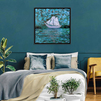 White Boat Wall Art