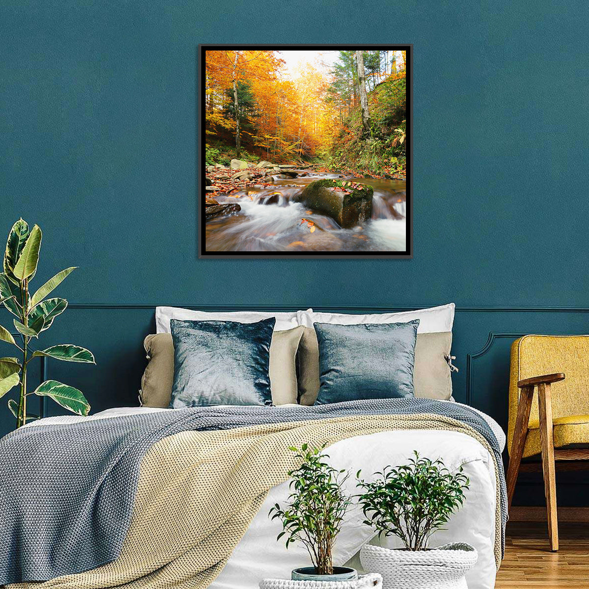 Forest Stream in Autumn Wall Art