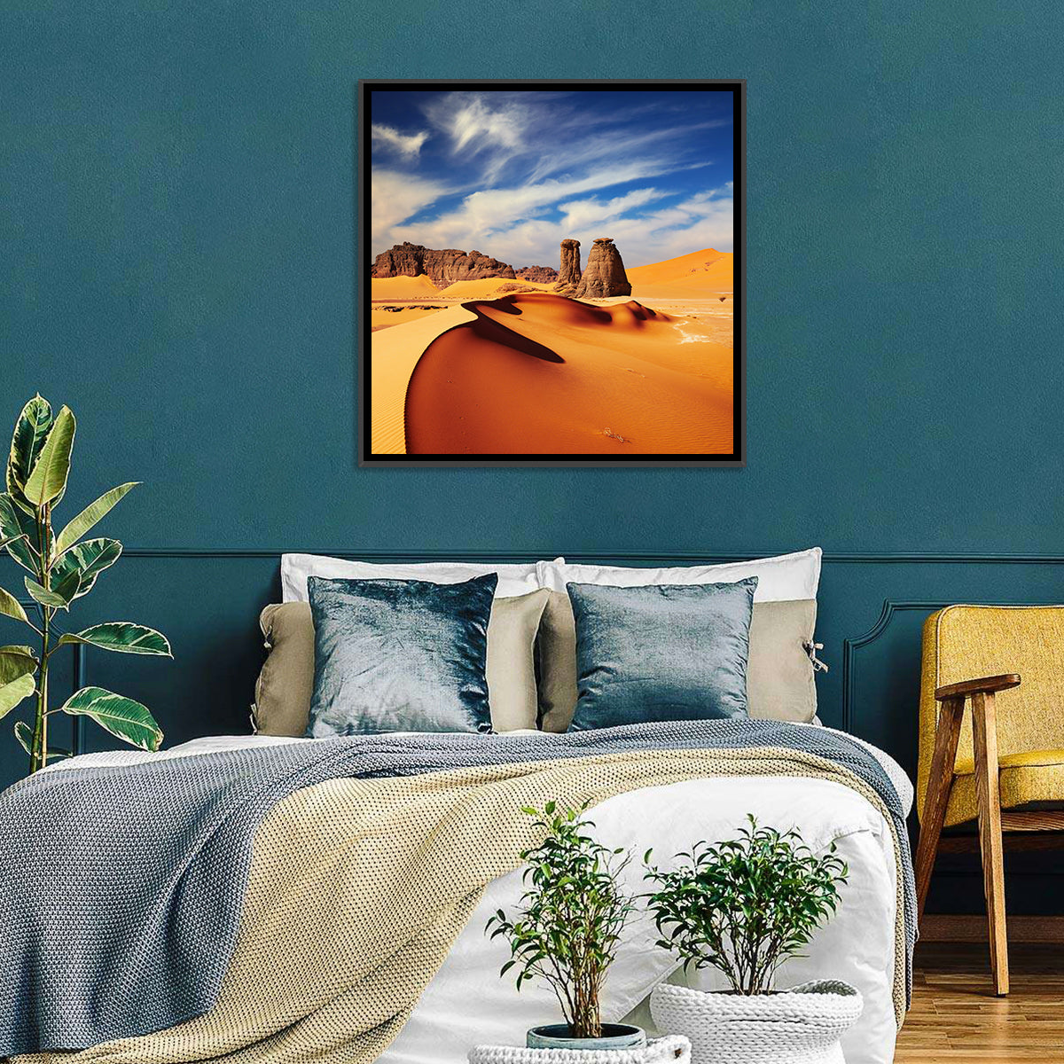 Tadrart Rouge Sand Dunes Wall Art in a room, square