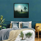 Antlered Shadow in Mist Wall Art
