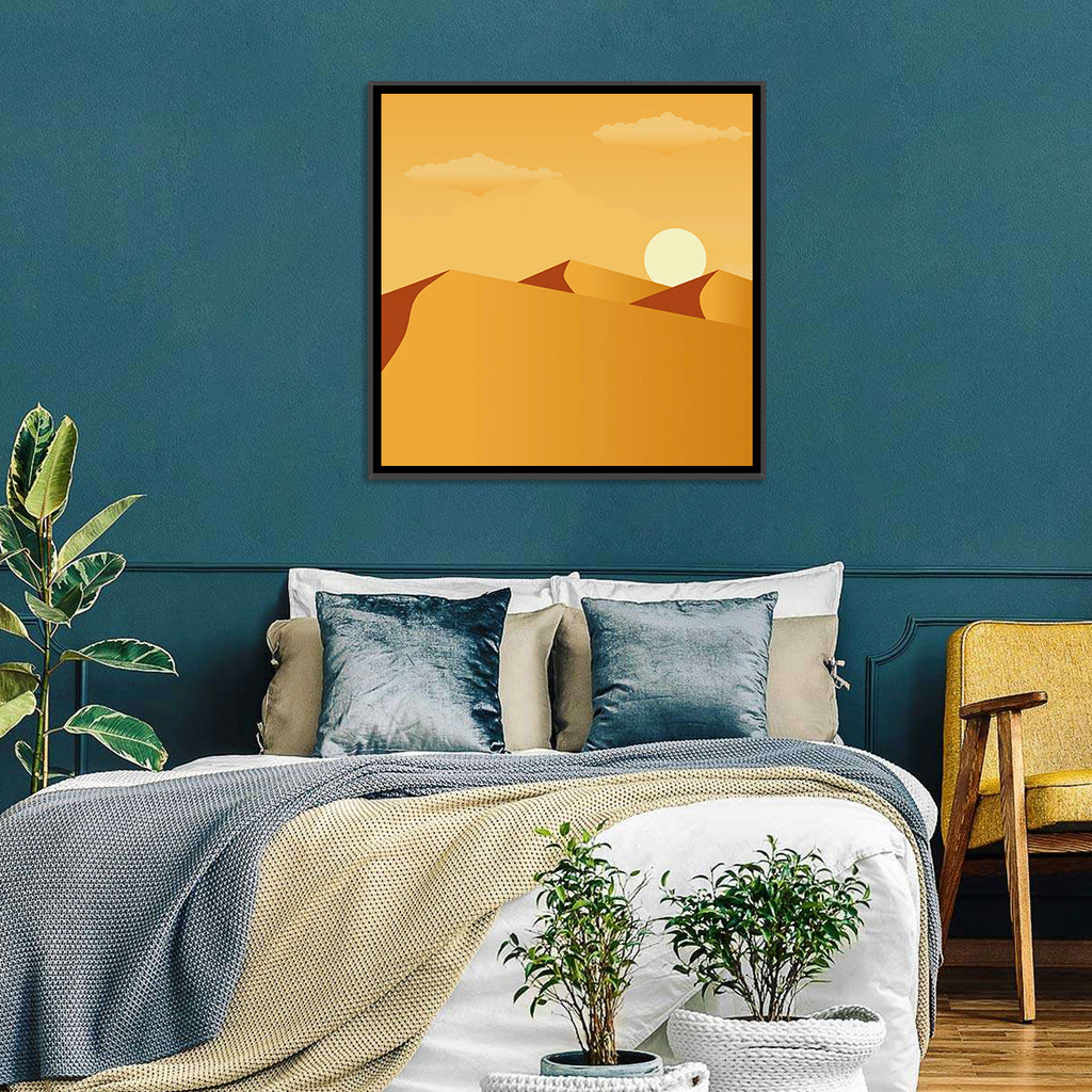 Sunset Over Sand Dunes Wall Art