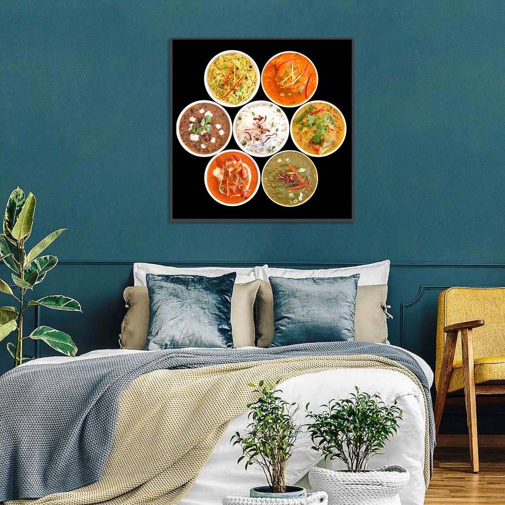 Six Indian Curry Bowls Wall Art