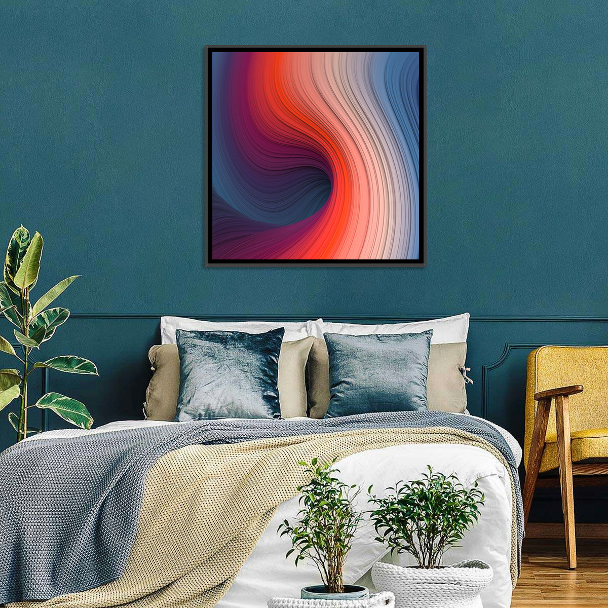 Gradient Wave Vortex Wall Art
