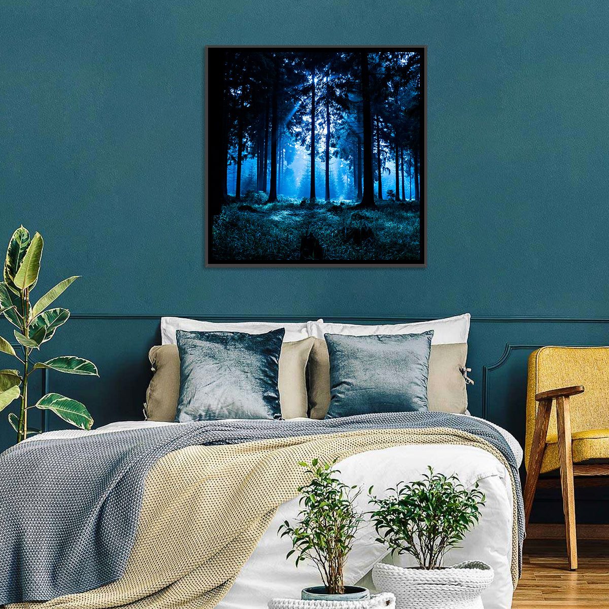 Thuringia Forest at Dusk Wall Art in a room, square