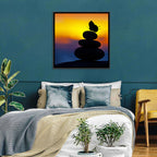 Stacked Spa Stones with Butterfly Wall Art