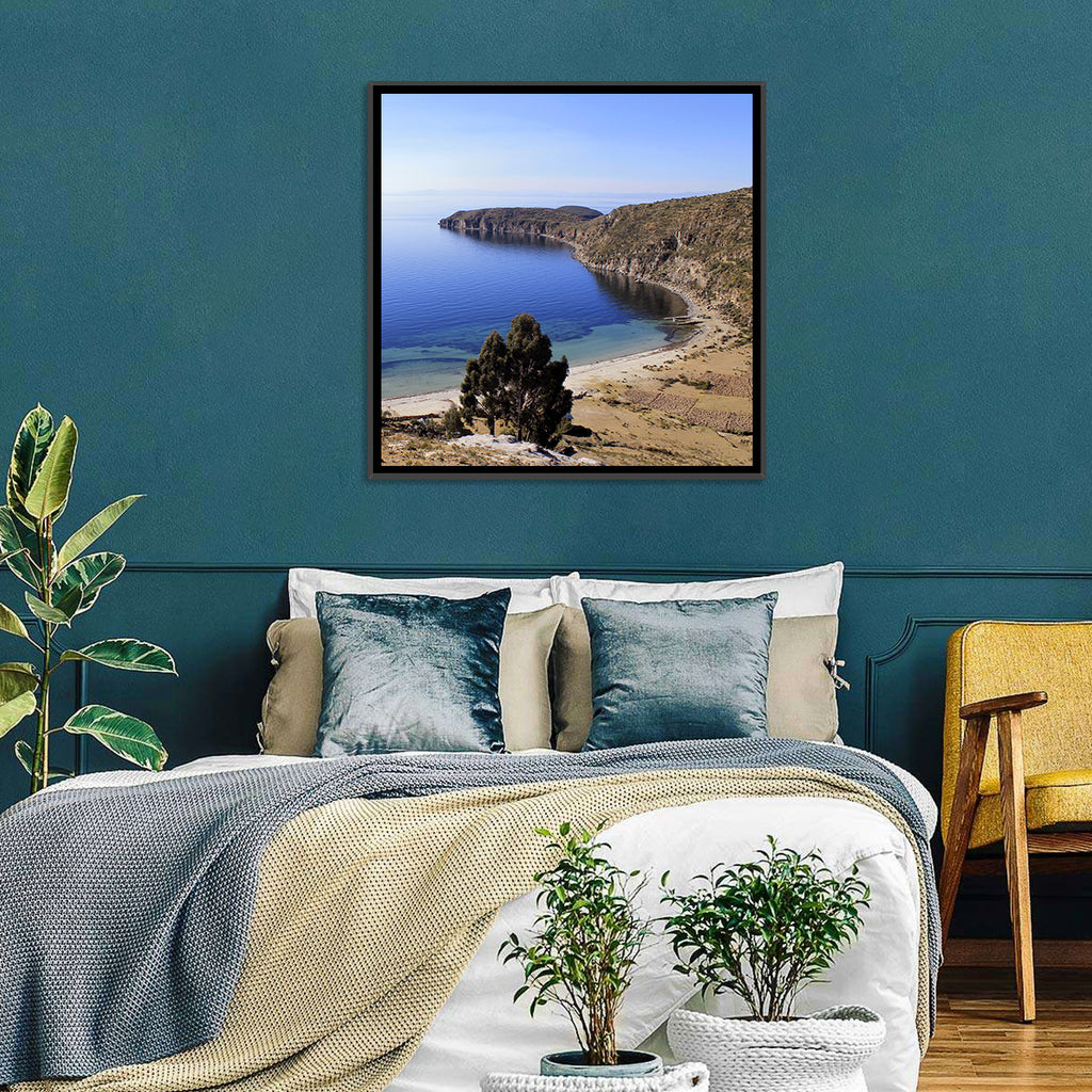 Titicaca Cliffs and Turquoise Water Wall Art