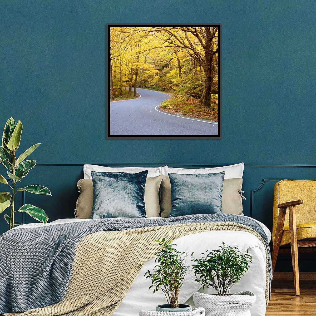 Road Through Fall Foliage Wall Art