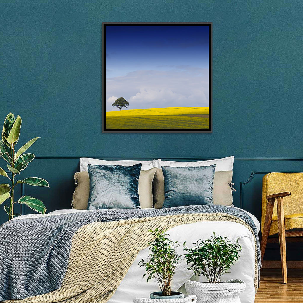 Solitary Tree Over Rapeseed Field Wall Art