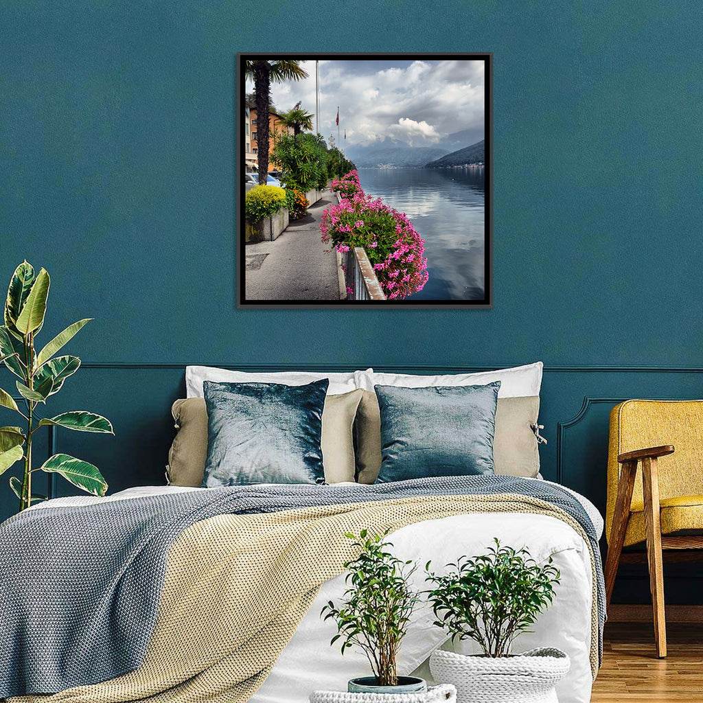 Lake Lugano Floral Walkway Wall Art