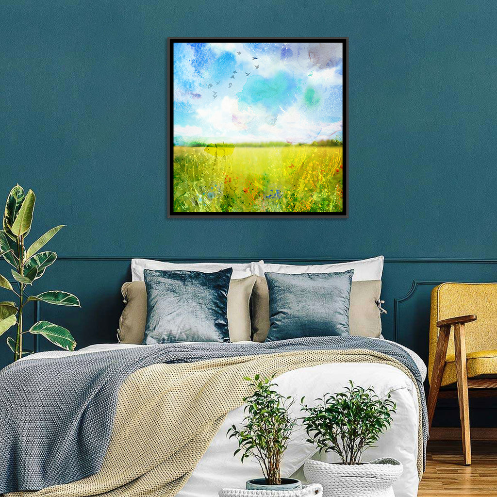 Watercolor Wildflower Field Wall Art