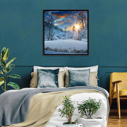 Frozen Forest Lake Wall Art