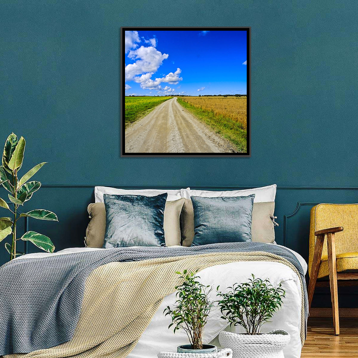Estonian Summer Fields Wall Art in a room, square