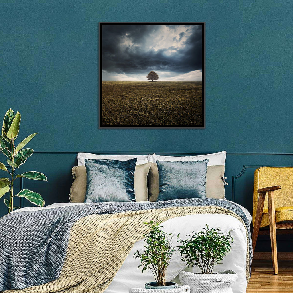 Lone Tree Under Storm Clouds Wall Art