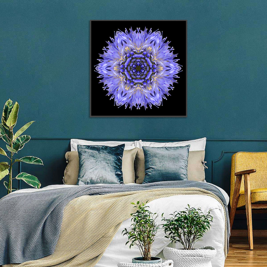 Cornflower Mandala Kaleidoscope Wall Art