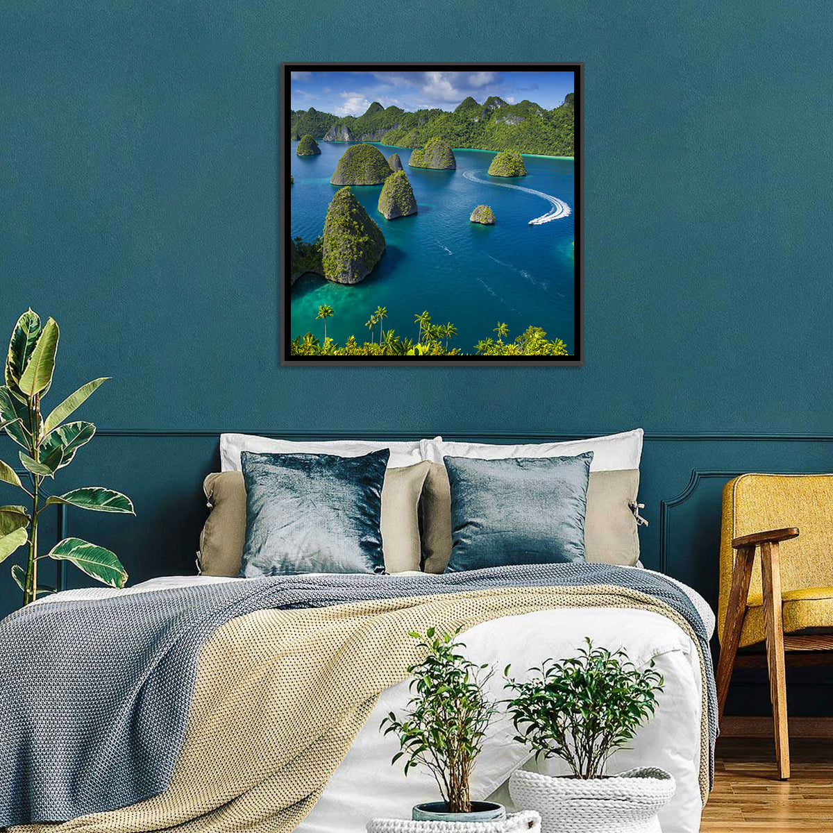 Wayag Islands, Raja Ampat Wall Art in a room, square