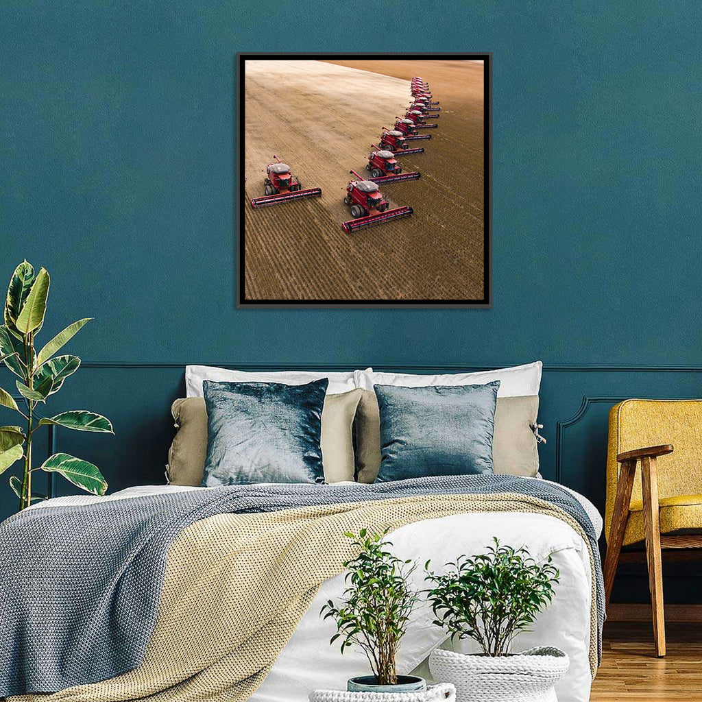 Aerial Soybean Harvest Wall Art