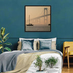 Newport Bridge in Golden Haze Wall Art