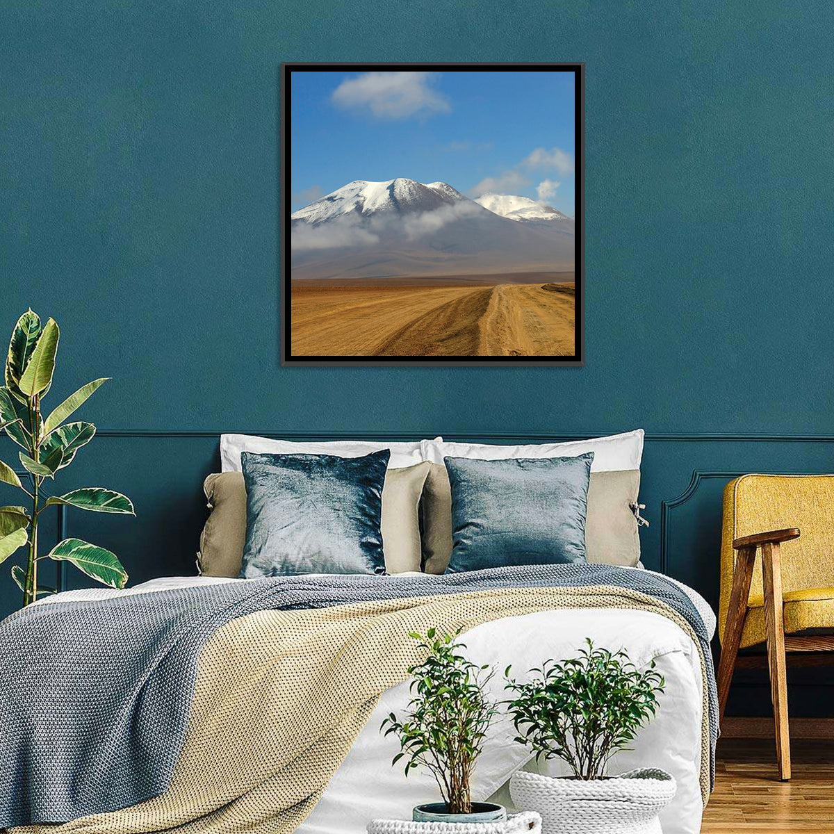 Road to Atacama Peaks Wall Art in a room, square