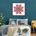 Pink Lily Star Mandala Pattern Wall Art