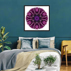 Purple Cornflower Kaleidoscope Mandala Wall Art