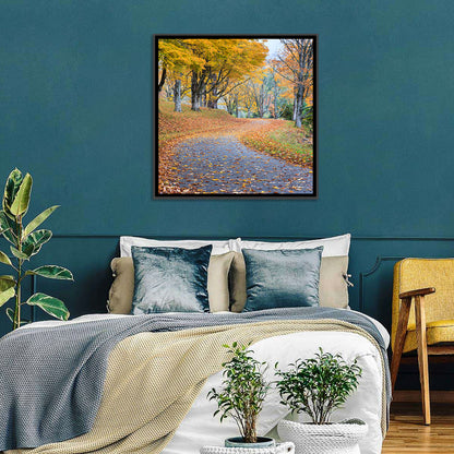 Autumn Leaves on Road Wall Art