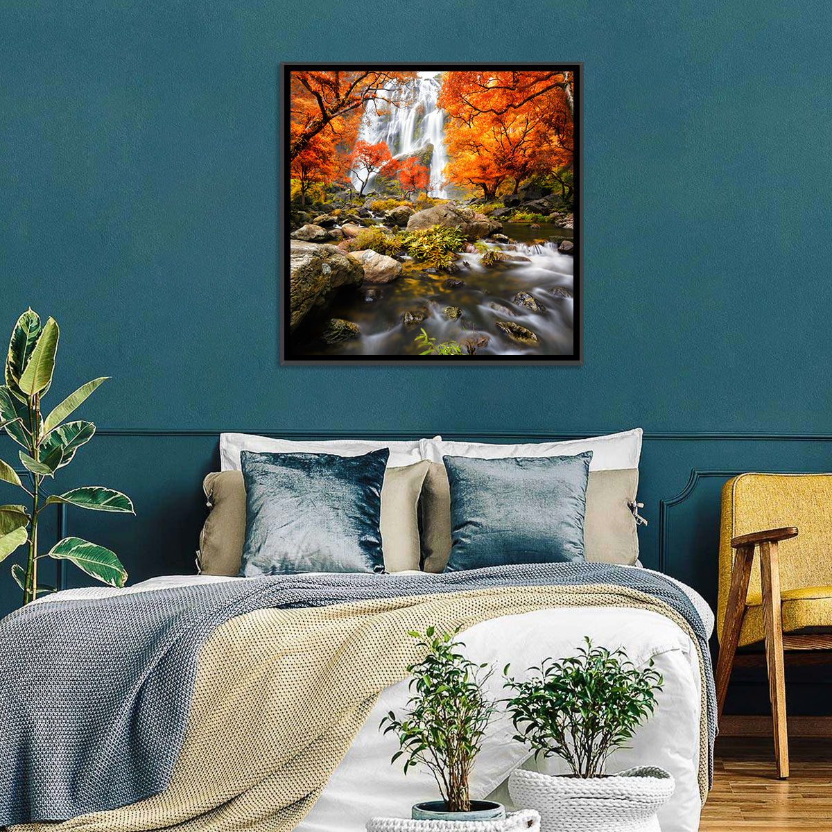 Autumn Waterfall Wall Art