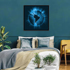 Glowing South America Map Wall Art