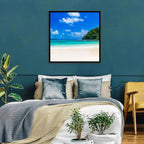 Turquoise Tropical Beach Scene Wall Art