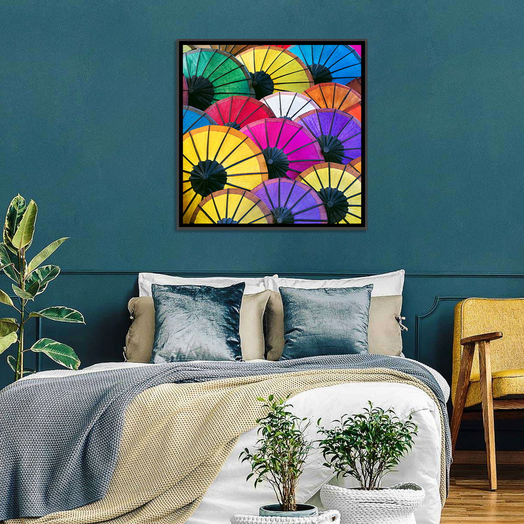Vibrant Market Parasols Wall Art