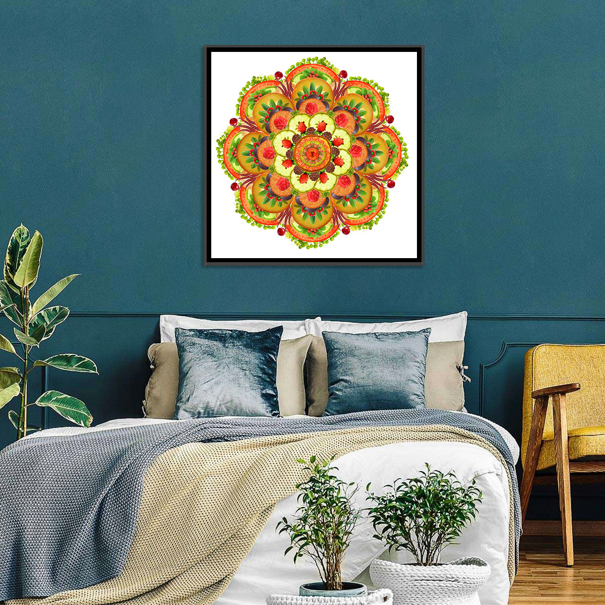 Vegetarian Mandala Pizza Wall Art