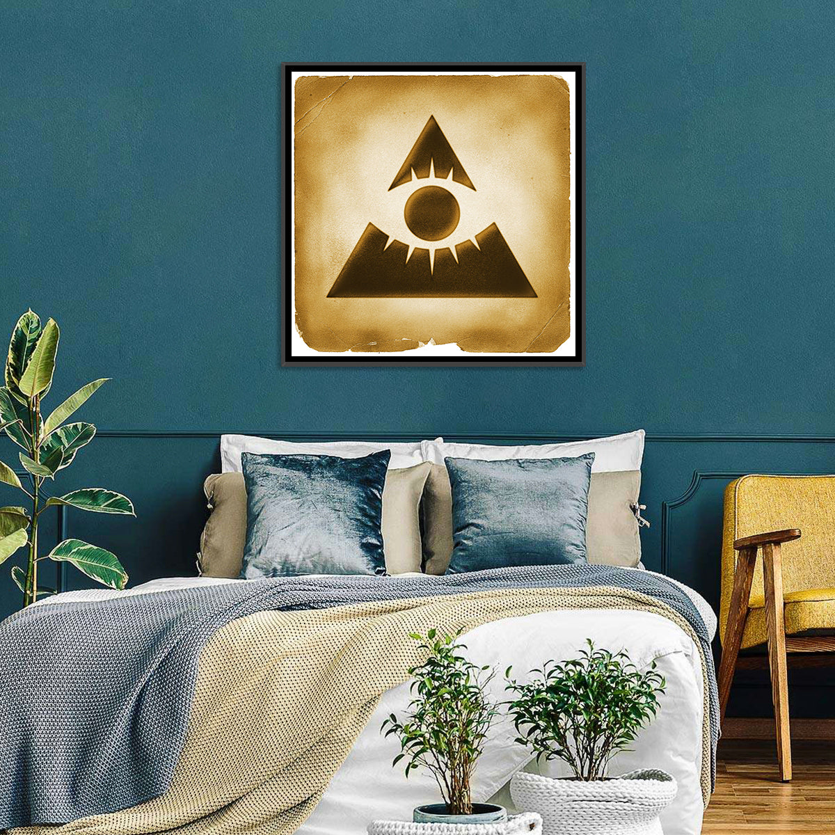 Vintage Eye of Providence Wall Art in a room, square