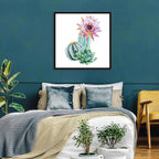 Blooming Cactus Watercolor Wall Art