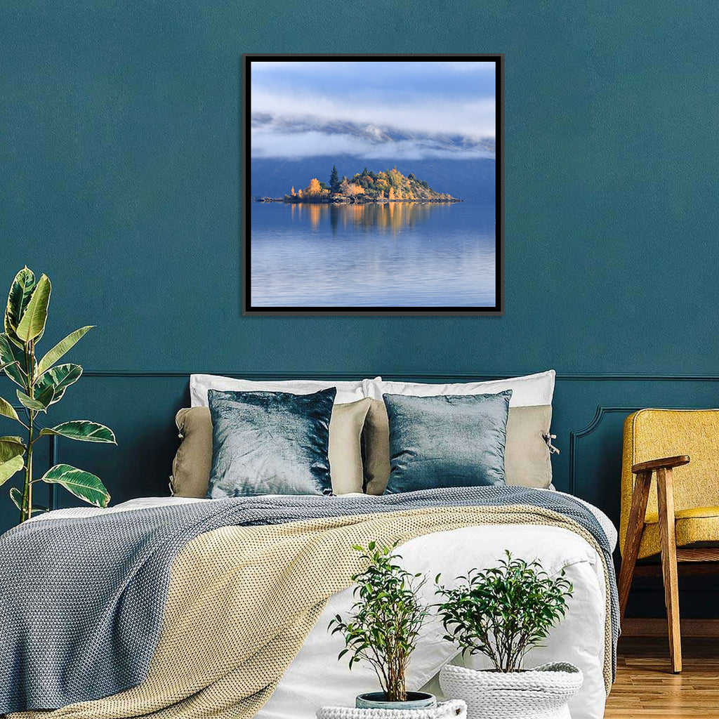 Misty Wanaka Island Reflection Wall Art
