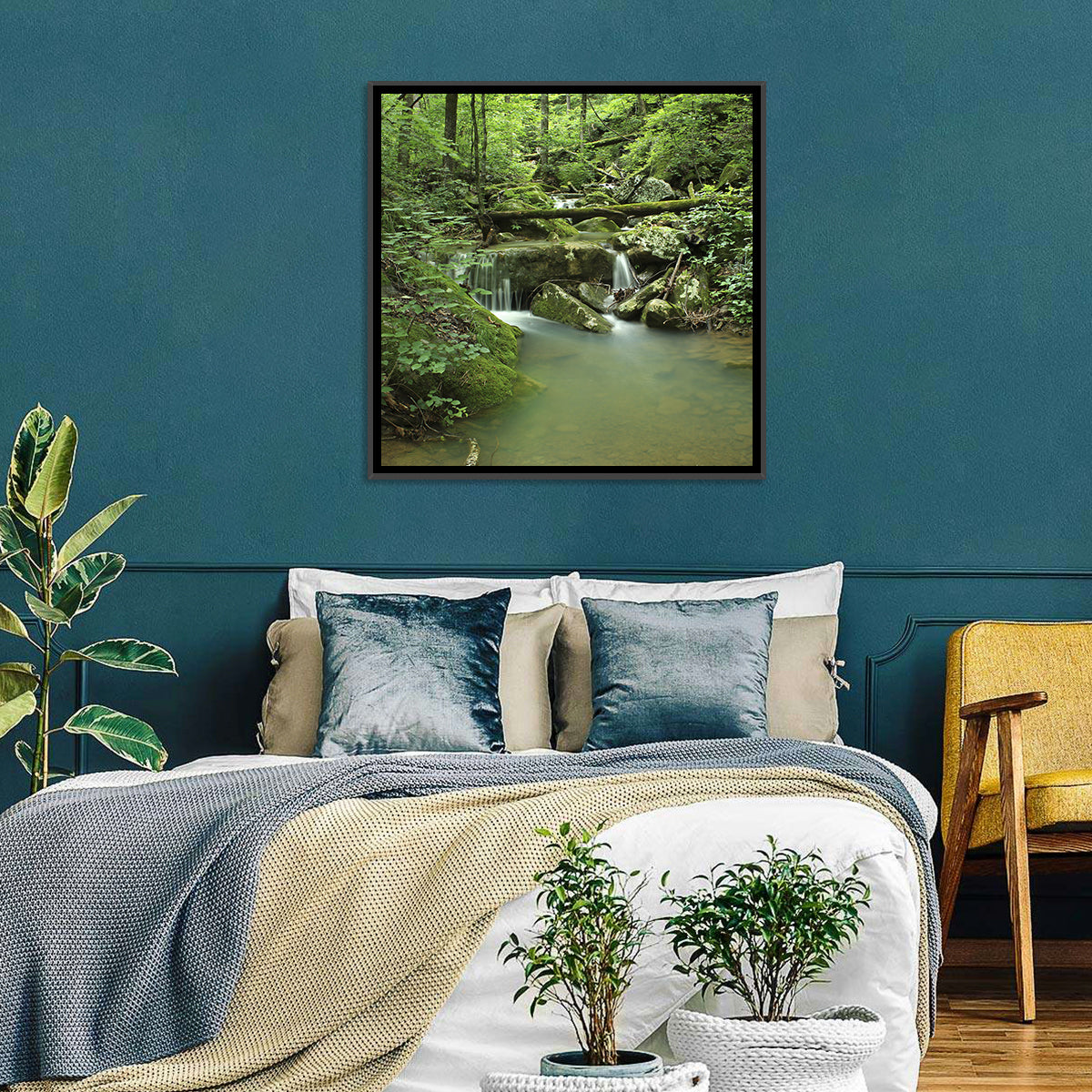 Arkansas Forest Stream Wall Art in a room, square