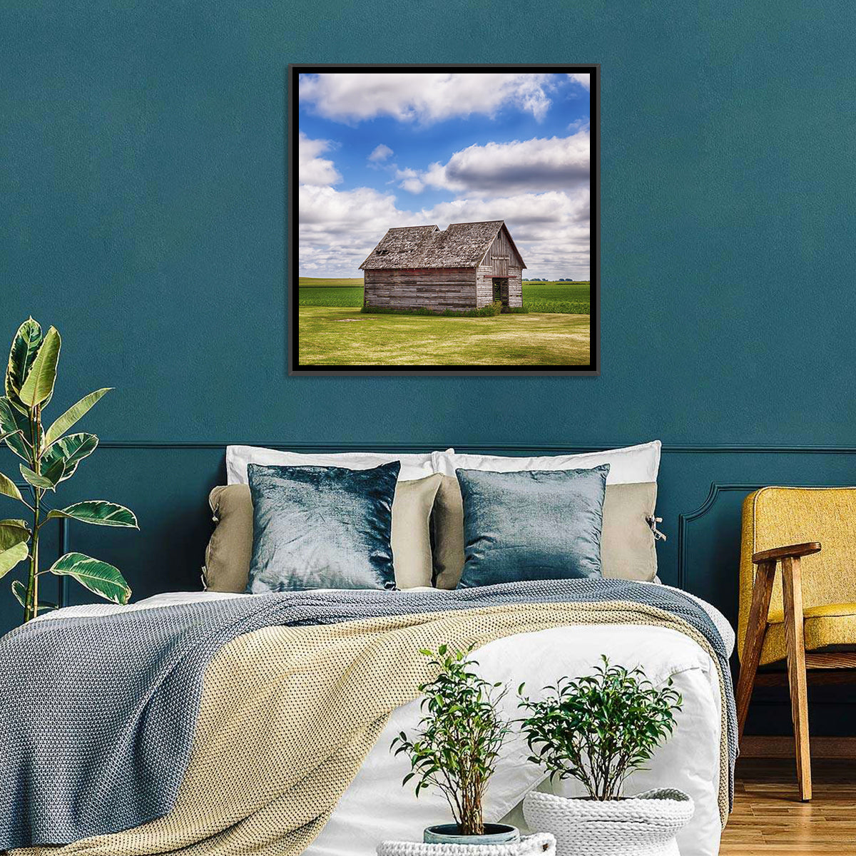 Old Farm Shed in Field Wall Art