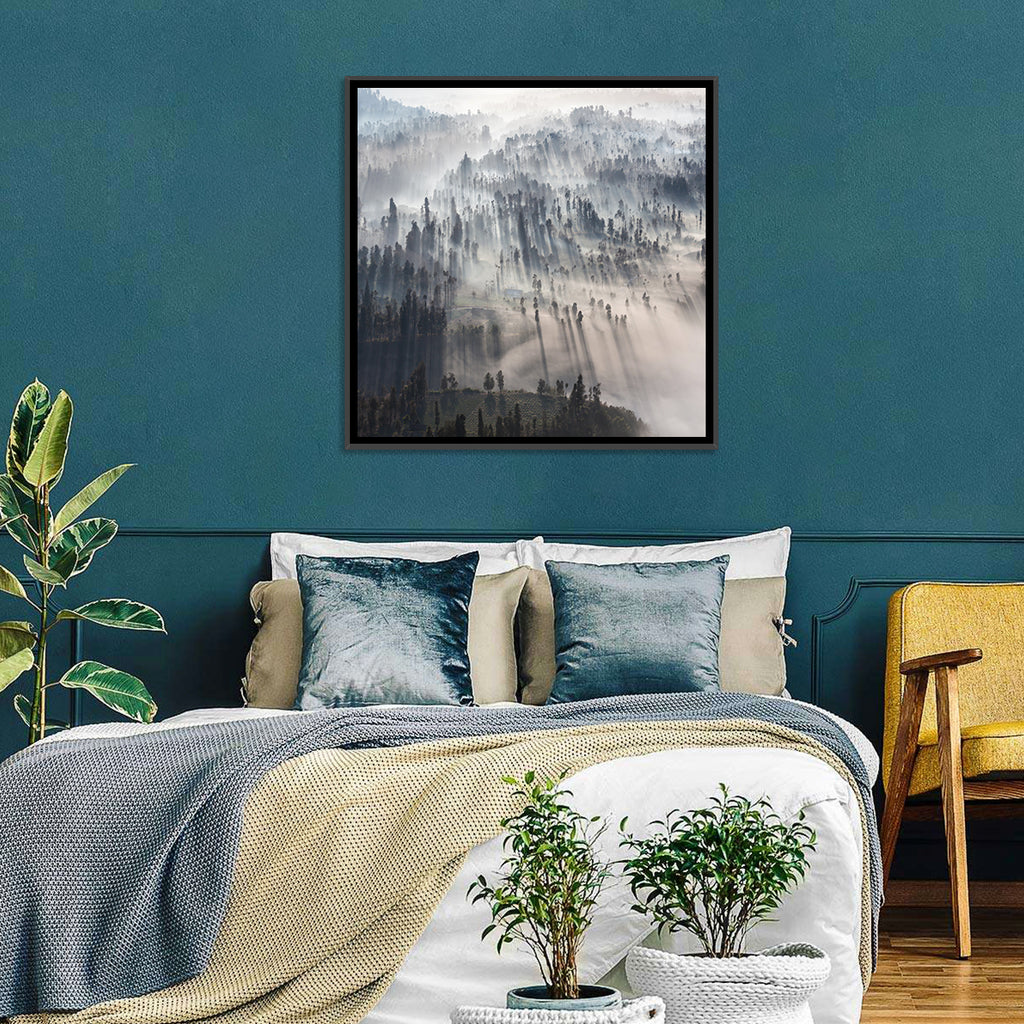 Misty Forest Sunrise Wall Art