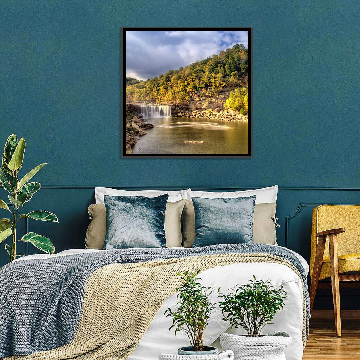 Cumberland Falls Wall Art in a room, square