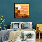Geometric Canyon Sunrise Wall Art