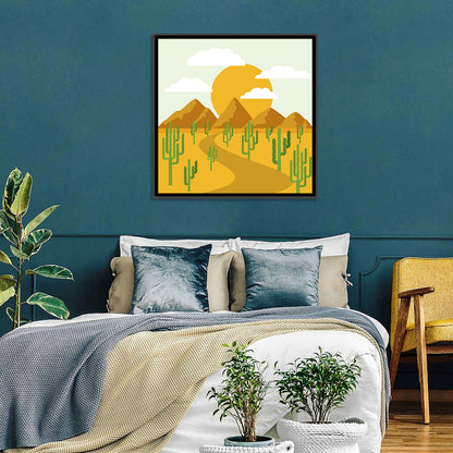 Cloudy Desert Road Wall Art