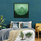 Geometric Mountain Sunset Illustration Wall Art