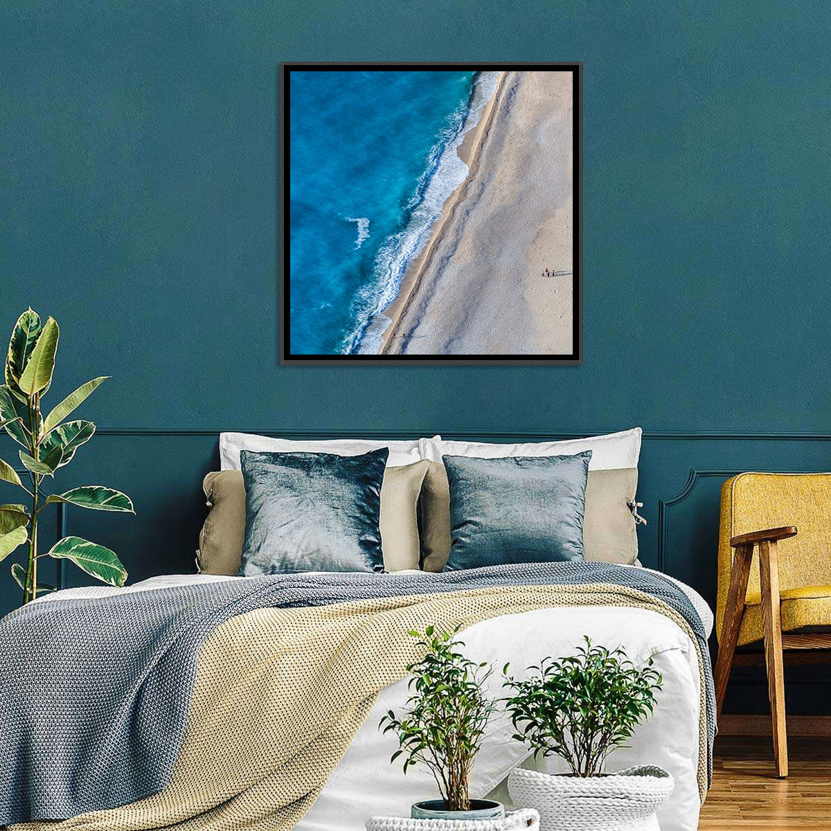 Myrtos Beach Aerial View Wall Art