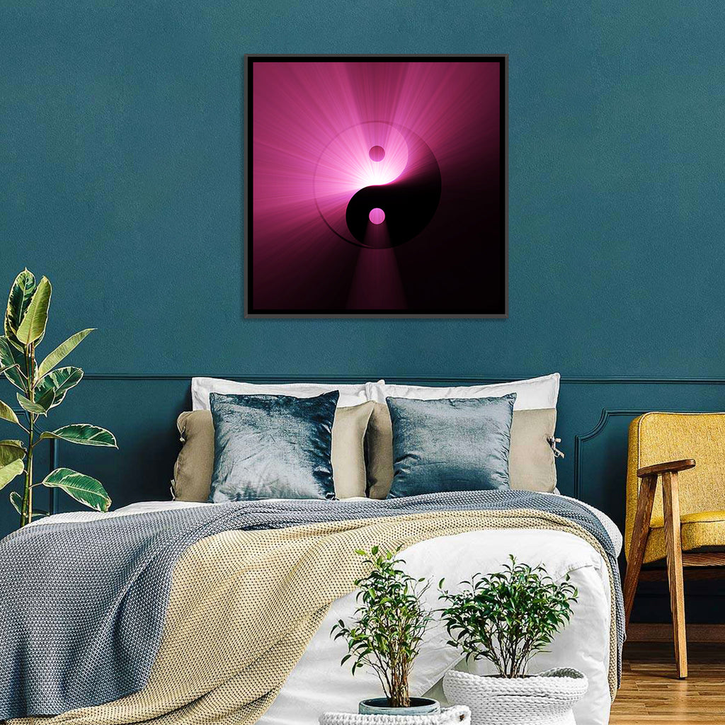 Magenta Yin Yang Symbol Wall Art
